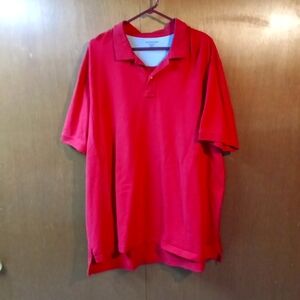 Lands' End Cranberry Red Polo Shirt Classic Cotton Blend